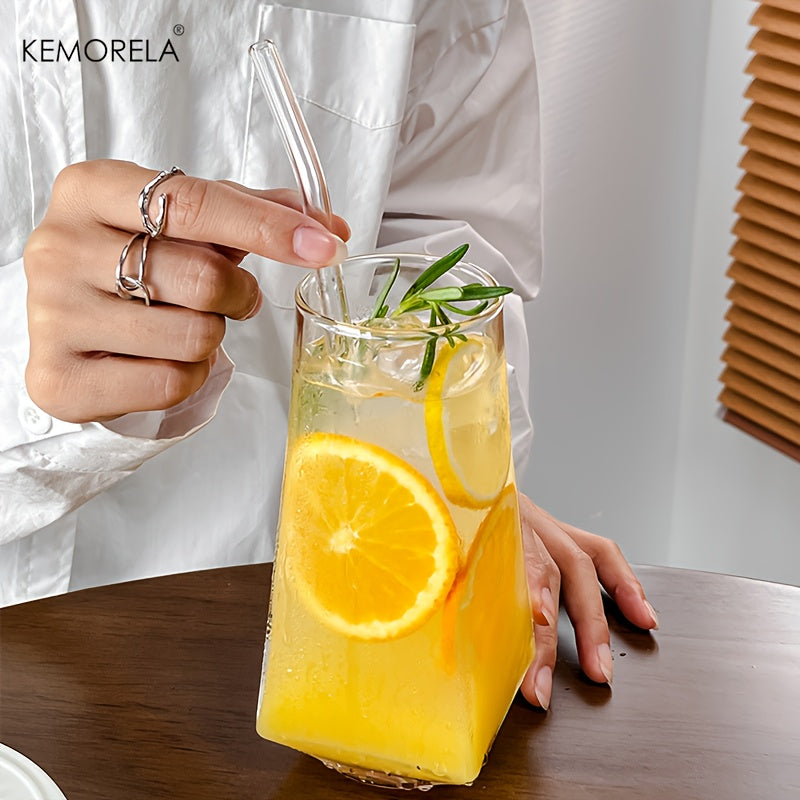 KEMORELA • 4\u002F6pcs Geometric Glass 500ml • Novelty Glass Drinkware Crystal Cup • Modern And Practical Design Glasses • for Drinking Water, Roostertails, Beer, Juices, Coffee • Birthday Gifts