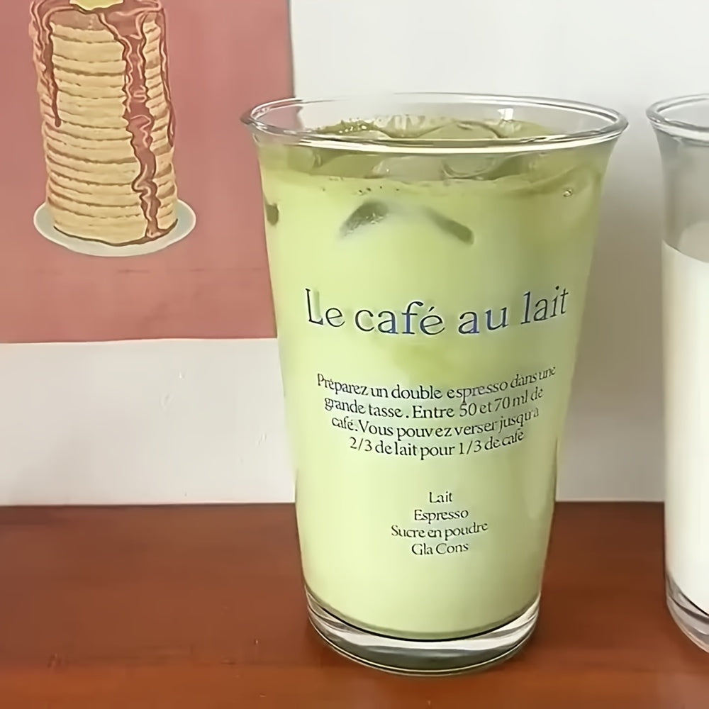 1\u002F2\u002F4pcs INS Style Exquisite Glass Cup Suitable for Ice Coffee, Juice, Drink, Milk, Cocktail And Pearl Milk Tea