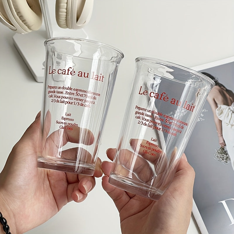 1\u002F2\u002F4pcs INS Style Exquisite Glass Cup Suitable for Ice Coffee, Juice, Drink, Milk, Cocktail And Pearl Milk Tea