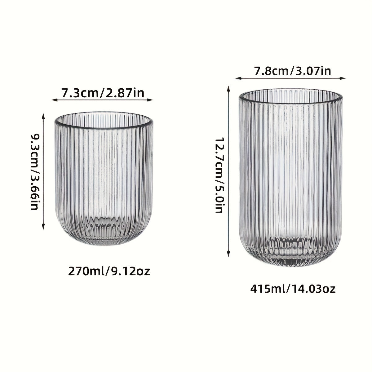 2\u002F4\u002F6\u002F8\u002F12pcs, Vertical Stripe Glasses, Juice Glasses, Red Wine Glasses, Suitable for Cocktails, Beer, Lemonade, Iced Tea, Mixed Drinks - Bar, Club, Restaurant, Home Use