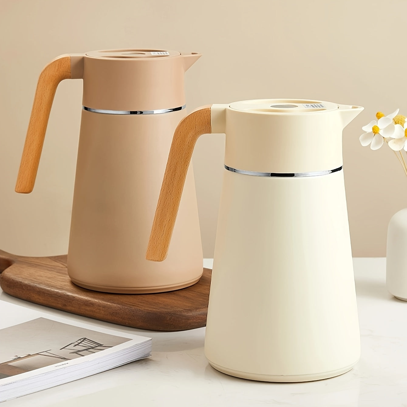 Stainless Steel Kettle Stainless Steel Double-Layer Insulated Kettle | Vacuum-Sealed Thermal Teapot for Home Use, Hotels and Restaurants, Keeps Drinks Hot or Cold