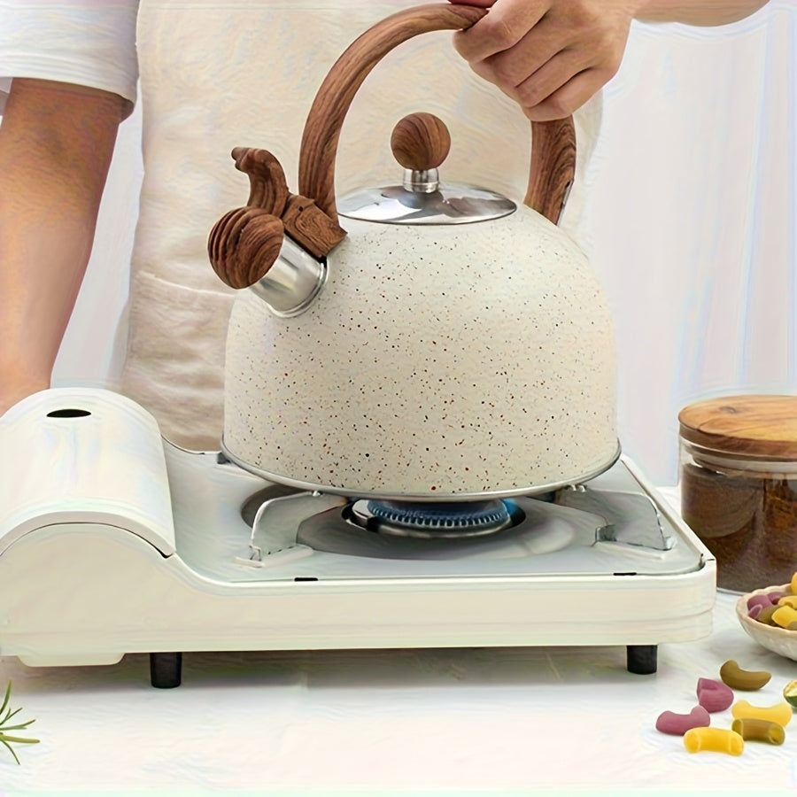 84.54oz Whistle Kettle Stainless Steel Teapot, Stovetop Whistle Coffee Pot Teapot, Suitable for Home Cooking Utensils Stove Gas Kitchen Essential Brewing Coffee, Tea