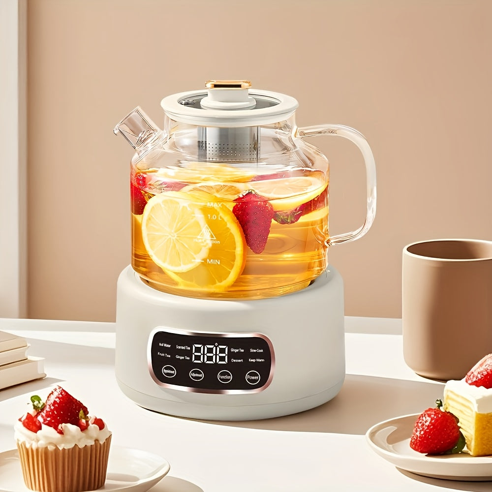 Thanksgiving Gift US Standard Full Glass Health Pot | Multi-Functional Tea Maker, Small Office Flower Tea Pot, Electric Cup, Kettle, 600W, Black Friday Thanksgiving Gift