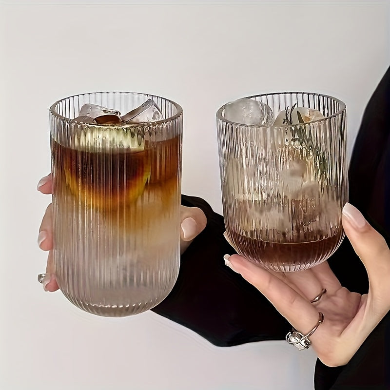 2\u002F4\u002F6\u002F8\u002F12pcs, Vertical Stripe Glasses, Juice Glasses, Red Wine Glasses, Suitable for Cocktails, Beer, Lemonade, Iced Tea, Mixed Drinks - Bar, Club, Restaurant, Home Use