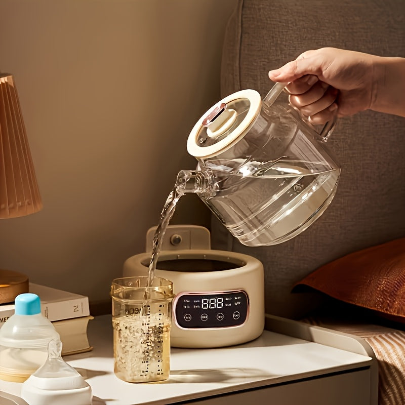 US-Specific All-Glass Health Pot Features a High Borosilicate Glass Body and Lid for Healthier Use Without Metal Contact. The Smart Touch Panel Supports 8 Functions Including Boiling Water, Brewing Tea, and Stewing Desserts, with Ample Capacity to