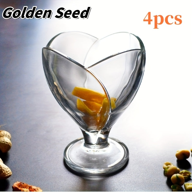 Creative Summer Drink Cups 1\u002F2\u002F4\u002F6\u002F8pcs 260Ml Petal Dessert Glass Cups | Creative Summer Cold Drink, Juice, Yogurt Parfaits, Ice Cream, High-Footed Cups for Home Use