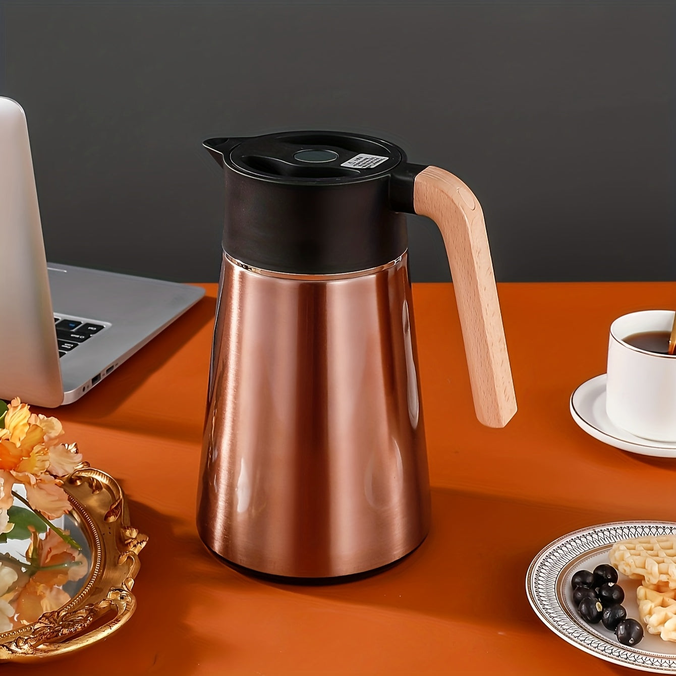 Stainless Steel Kettle Stainless Steel Double-Layer Insulated Kettle | Vacuum-Sealed Thermal Teapot for Home Use, Hotels and Restaurants, Keeps Drinks Hot or Cold