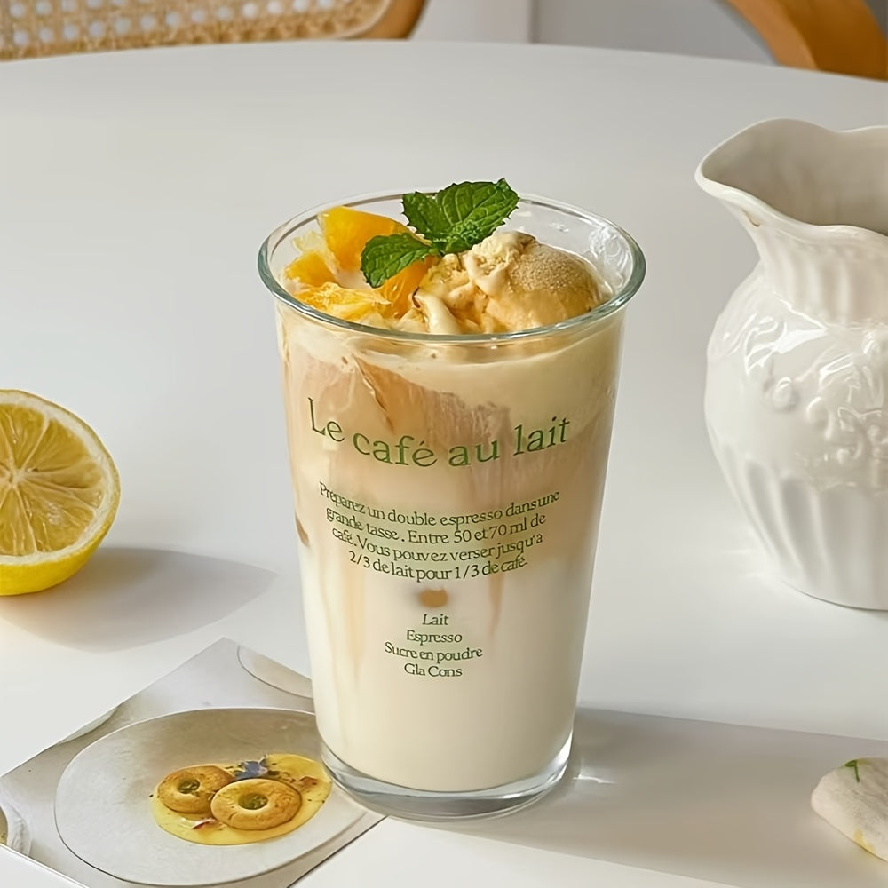 1\u002F2\u002F4pcs INS Style Exquisite Glass Cup Suitable for Ice Coffee, Juice, Drink, Milk, Cocktail And Pearl Milk Tea