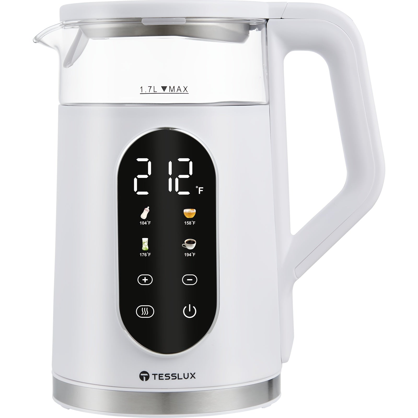Electric Kettle, 1.7L\u002F 1500W Water Boiler Heater With Temperature Control, BPA-Free, 4 Preset Heating Programs, Glass Boiling Tea Maker, Black, Camping Must Haves, Kitchen Accessories