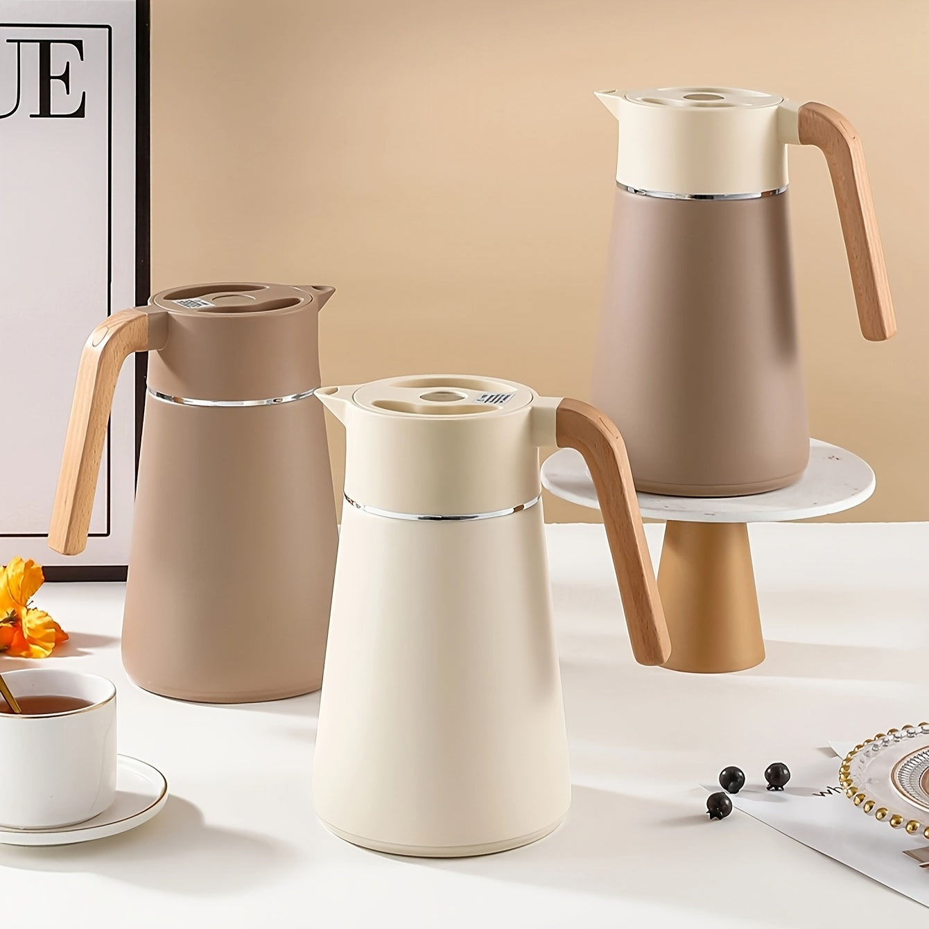 Stainless Steel Kettle Stainless Steel Double-Layer Insulated Kettle | Vacuum-Sealed Thermal Teapot for Home Use, Hotels and Restaurants, Keeps Drinks Hot or Cold