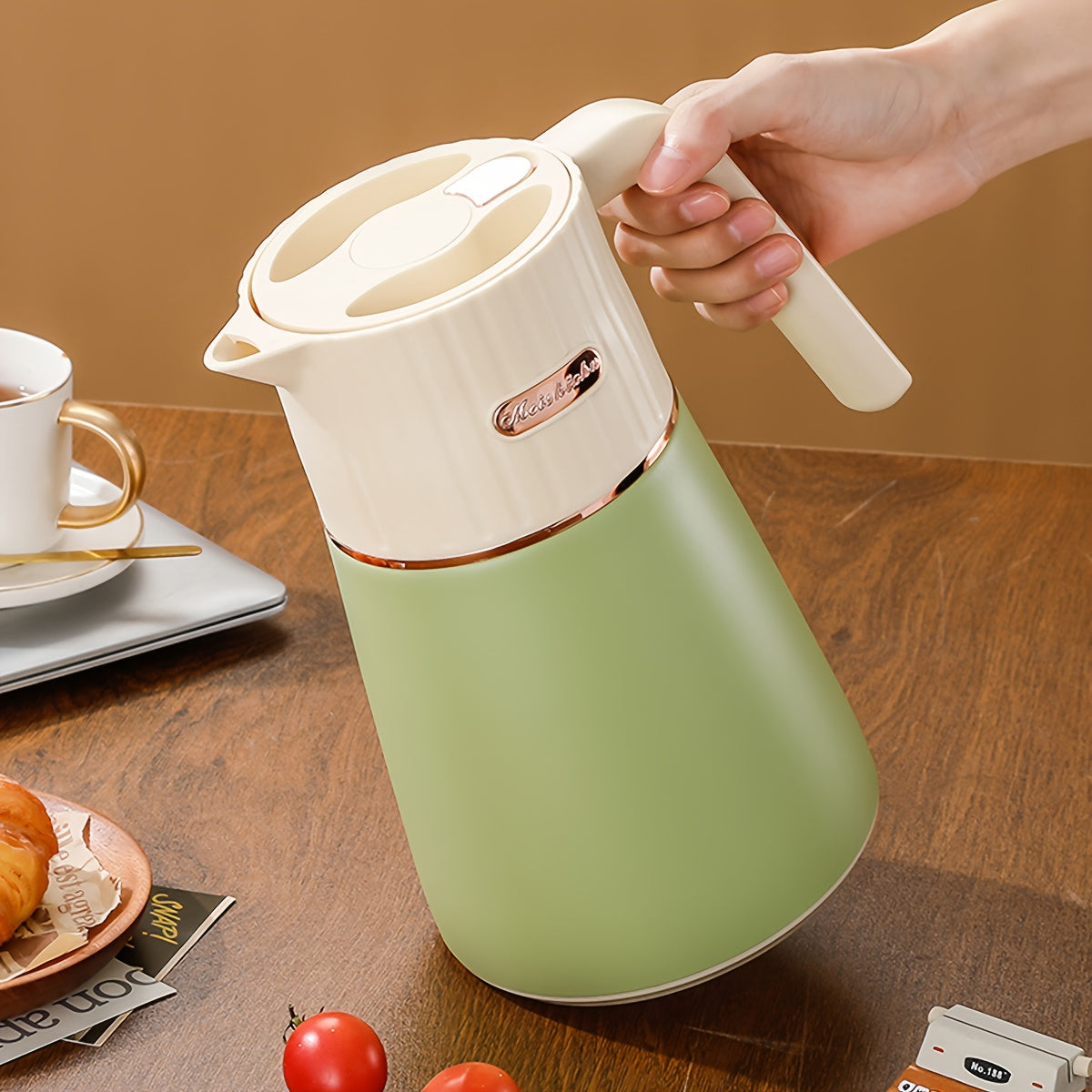 1pc Vacuum Insulated Stainless Steel Water Boiler & - Double-Wall Hot\u002FCold Water Kettle with One- Spout, Sealed Lid, -Efficient Tea\u002FKitchen Pot Suitable, Travel, Office, Camping