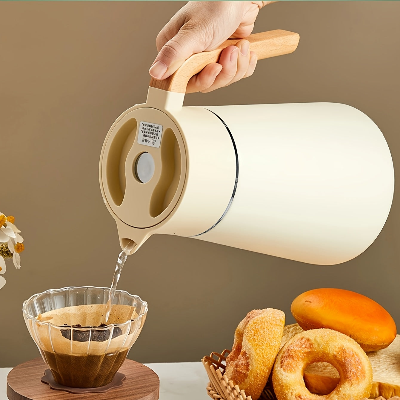 Stainless Steel Kettle Stainless Steel Double-Layer Insulated Kettle | Vacuum-Sealed Thermal Teapot for Home Use, Hotels and Restaurants, Keeps Drinks Hot or Cold