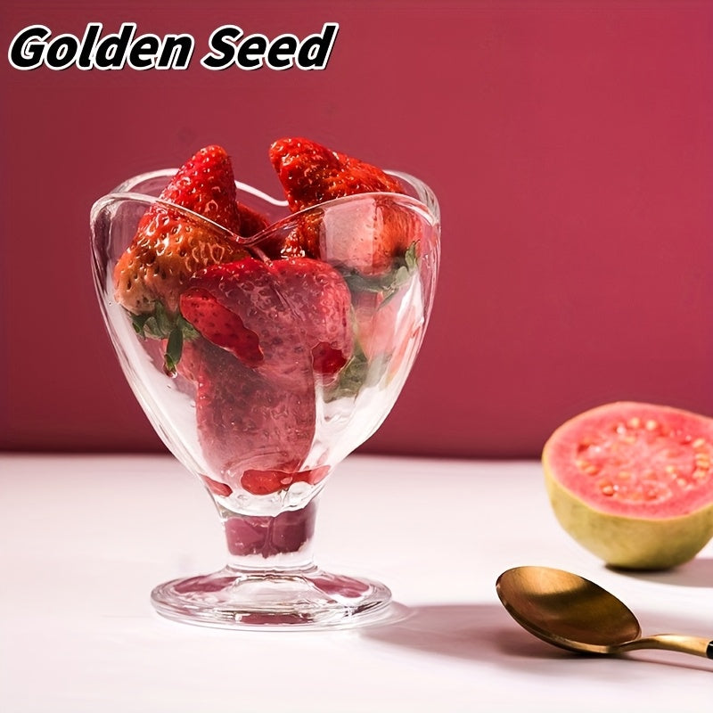 Creative Summer Drink Cups 1\u002F2\u002F4\u002F6\u002F8pcs 260Ml Petal Dessert Glass Cups | Creative Summer Cold Drink, Juice, Yogurt Parfaits, Ice Cream, High-Footed Cups for Home Use